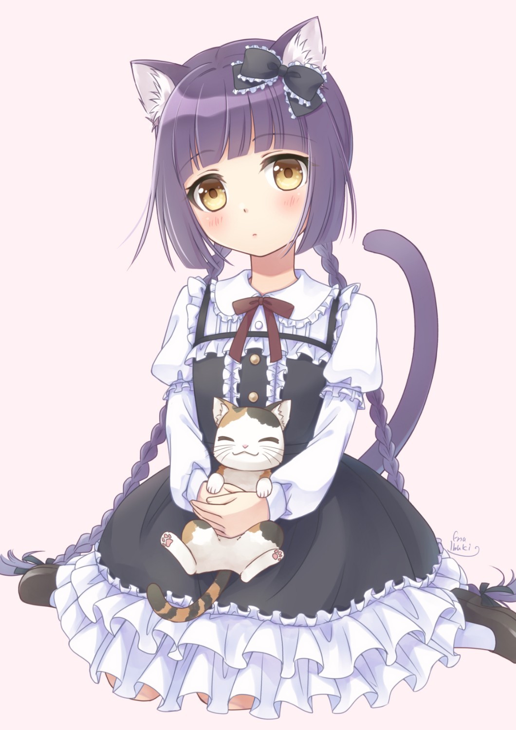 専用 手描きイラスト 猫 ロリ 手描きイラスト (ロリータ服の猫耳少女)｜コミック、アニメグッズ