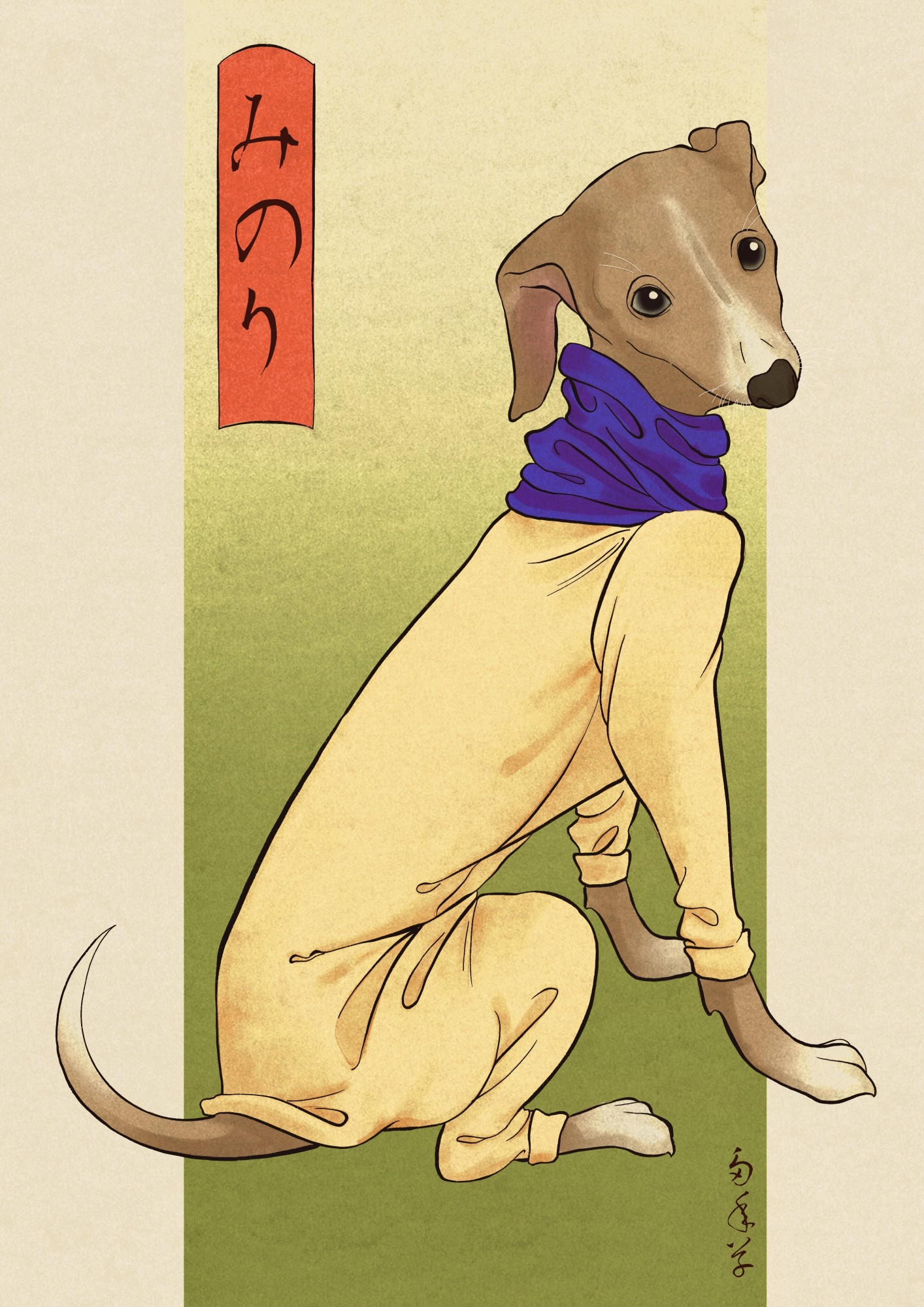 犬　絵 イトちゃんとサラちゃん描かせて頂きました✨ 上向いてるの