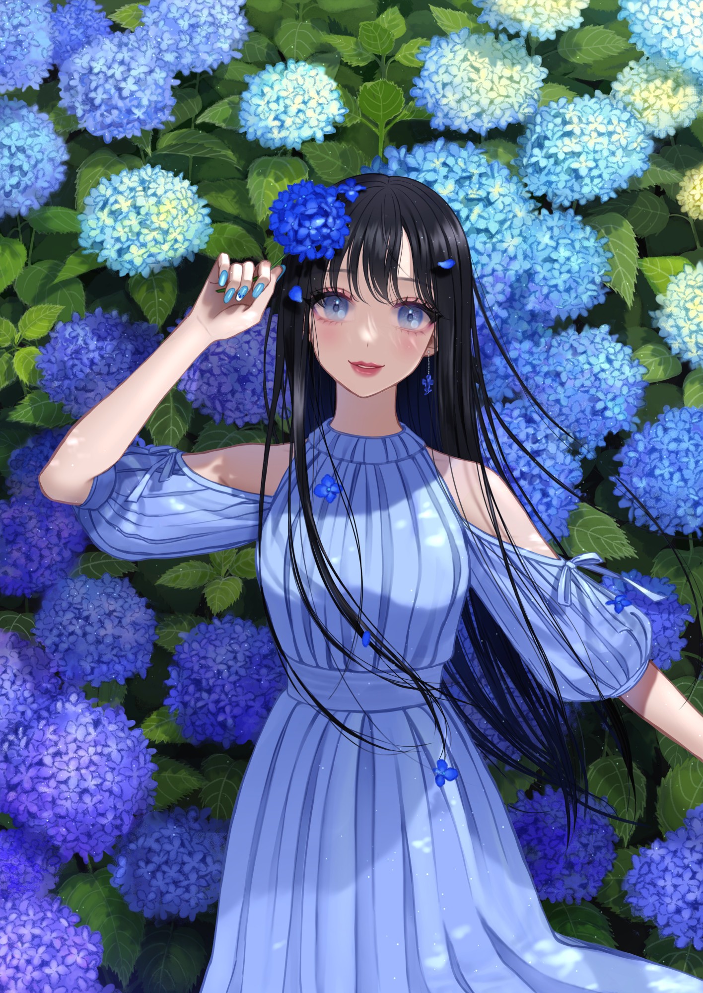 紫陽花と青いワンピース - GENSEKI