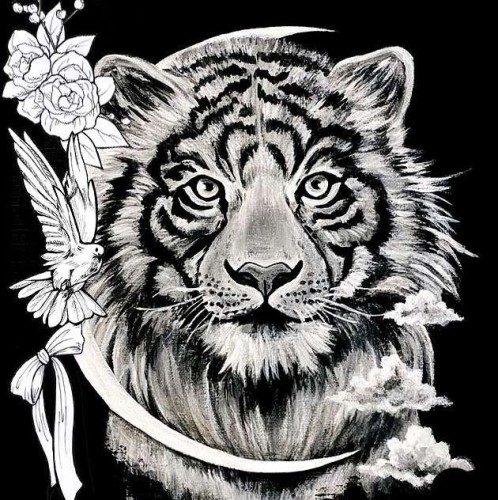 原画 虎 子虎 #175 龍虎 龍 虎