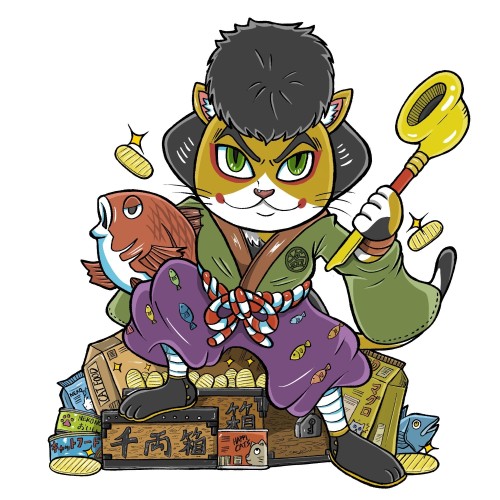 山田那美　「青目」(シャム猫)　日本画 オッドアイとシャム猫 - GENSEKI